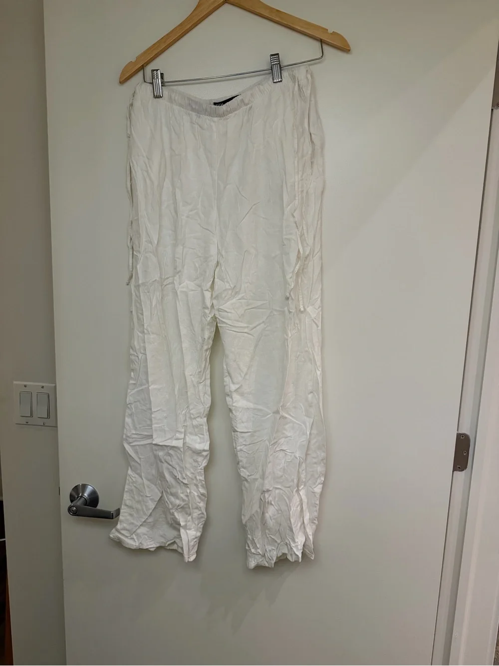 Zara LINEN BLEND PALAZZO PANTS